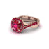 Ruby Twist Shank Halo Engagement Ring - Cheyenne No. 56