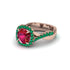 Ruby Twist Shank Halo Engagement Ring - Cheyenne No. 26
