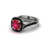 Ruby Twist Shank Halo Engagement Ring - Cheyenne No. 42