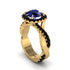Sapphire Twist Shank Halo Engagement Ring - Cheyenne No. 43