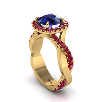 Sapphire Twist Shank Halo Engagement Ring - Cheyenne No. 58 image 1