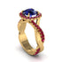 Sapphire Twist Shank Halo Engagement Ring - Cheyenne No. 58
