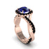 Sapphire Twist Shank Halo Engagement Ring - Cheyenne No. 44