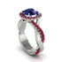 Sapphire Twist Shank Halo Engagement Ring - Cheyenne No. 60