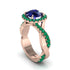 Sapphire Twist Shank Halo Engagement Ring - Cheyenne No. 29