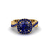 Sapphire Twist Shank Halo Engagement Ring - Cheyenne No. 73
