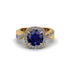 Sapphire Twist Shank Halo Engagement Ring - Cheyenne No. 13 image 2