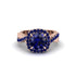 Sapphire Twist Shank Halo Engagement Ring - Cheyenne No. 74