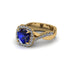 Sapphire Twist Shank Halo Engagement Ring - Cheyenne No. 13