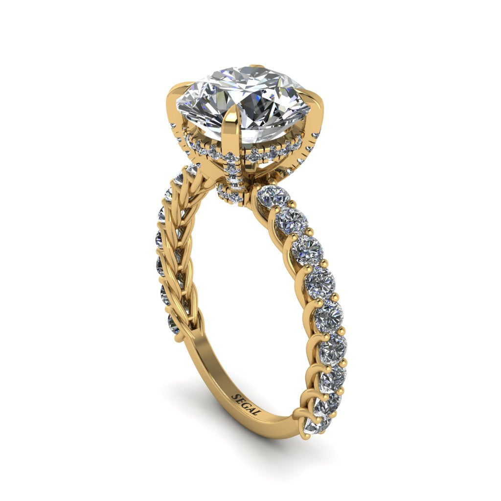 Diamond Twisted Band Halo Engagement Ring - Avianna No. 1