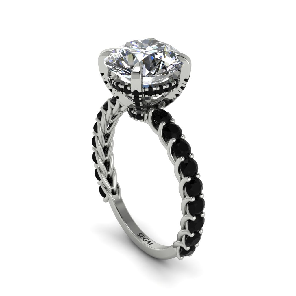 Diamond Twisted Band Halo Engagement Ring - Avianna No. 33