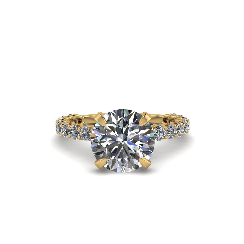 Diamond Twisted Band Halo Engagement Ring - Avianna No. 1