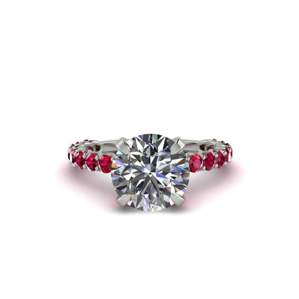 Diamond Twisted Band Halo Engagement Ring - Avianna No. 48