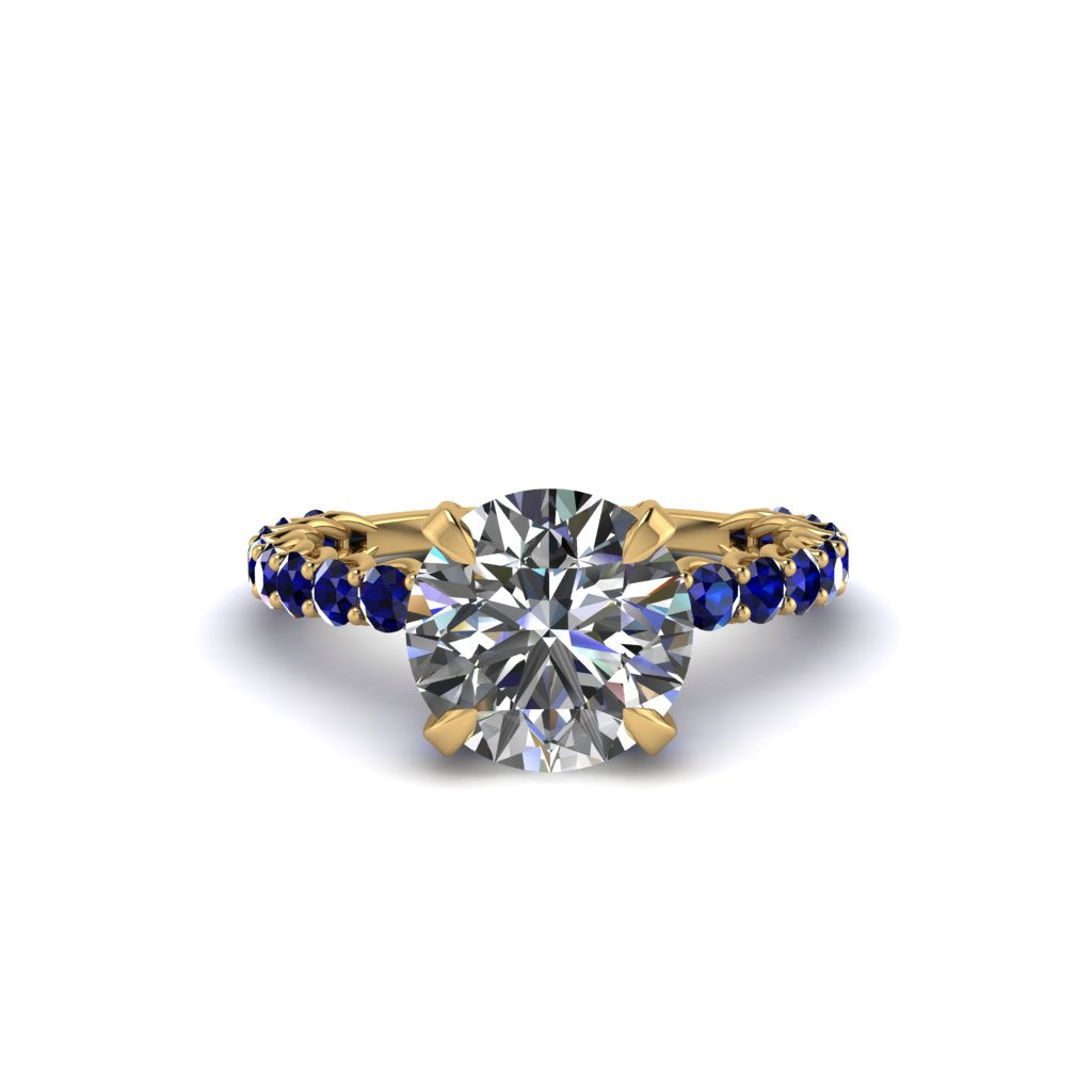 Diamond Twisted Band Halo Engagement Ring - Avianna No. 61