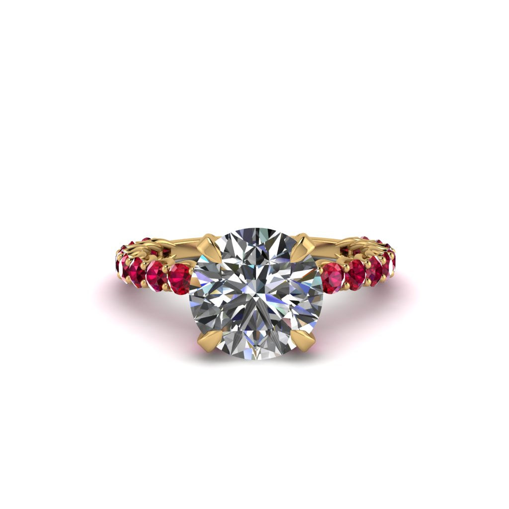 Diamond Twisted Band Halo Engagement Ring - Avianna No. 46