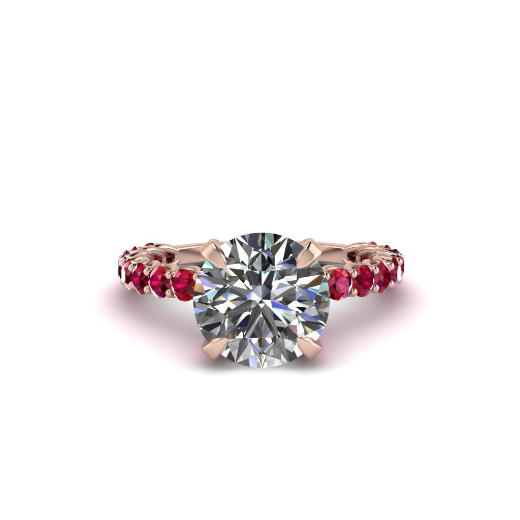 Diamond Twisted Band Halo Engagement Ring - Avianna No. 47