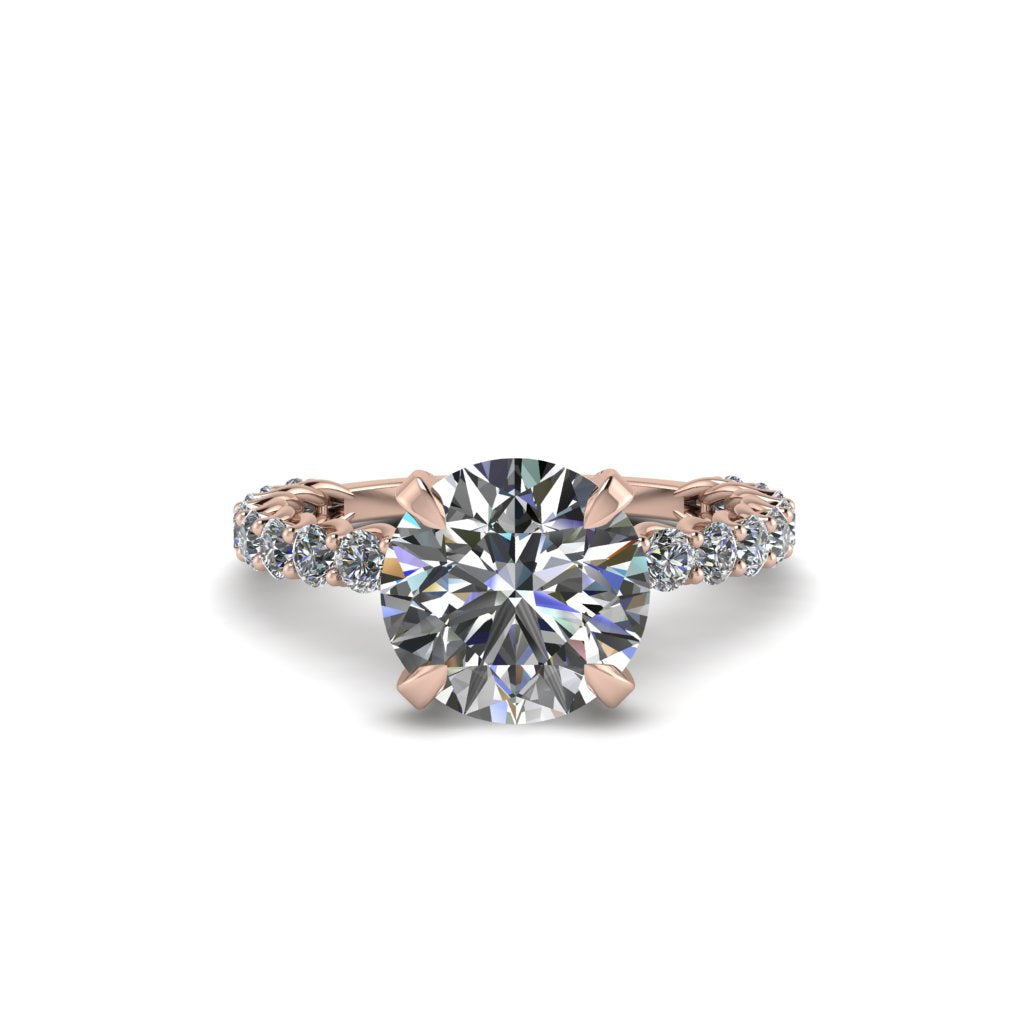 Diamond Twisted Band Halo Engagement Ring - Avianna No. 2