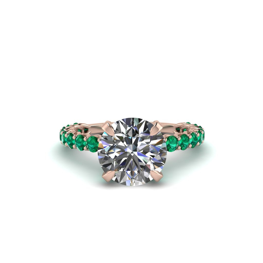 Diamond Twisted Band Halo Engagement Ring - Avianna No. 17