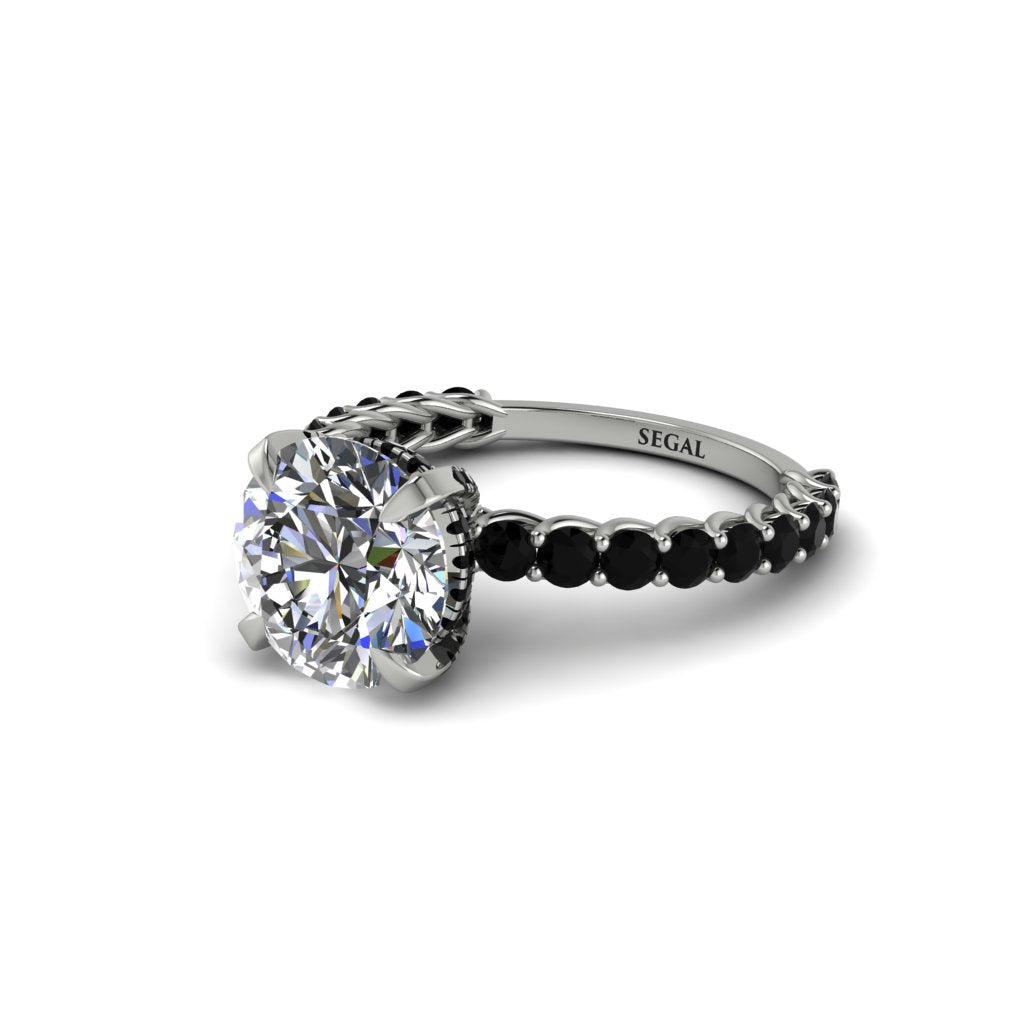 Diamond Twisted Band Halo Engagement Ring - Avianna No. 33