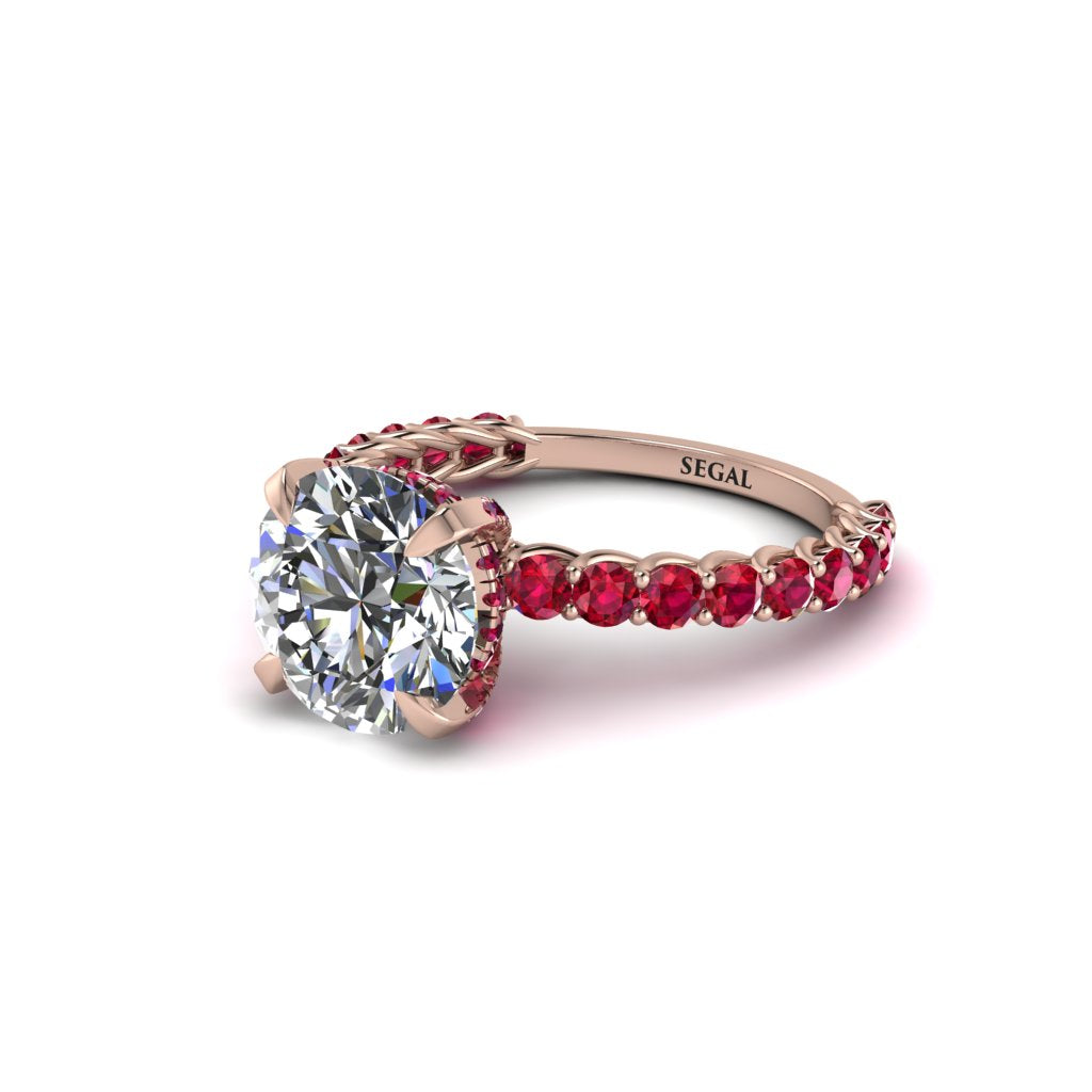 Diamond Twisted Band Halo Engagement Ring - Avianna No. 47