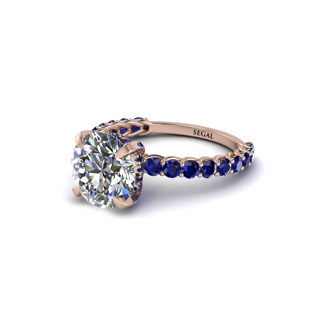 Diamond Twisted Band Halo Engagement Ring - Avianna No. 62
