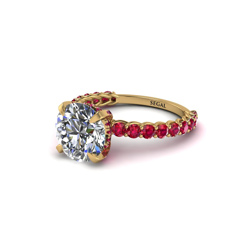 Diamond Twisted Band Halo Engagement Ring - Avianna No. 46