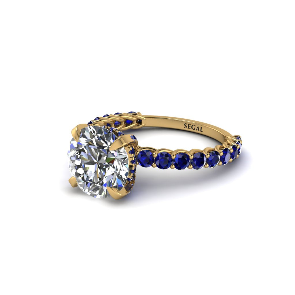 Diamond Twisted Band Halo Engagement Ring - Avianna No. 61