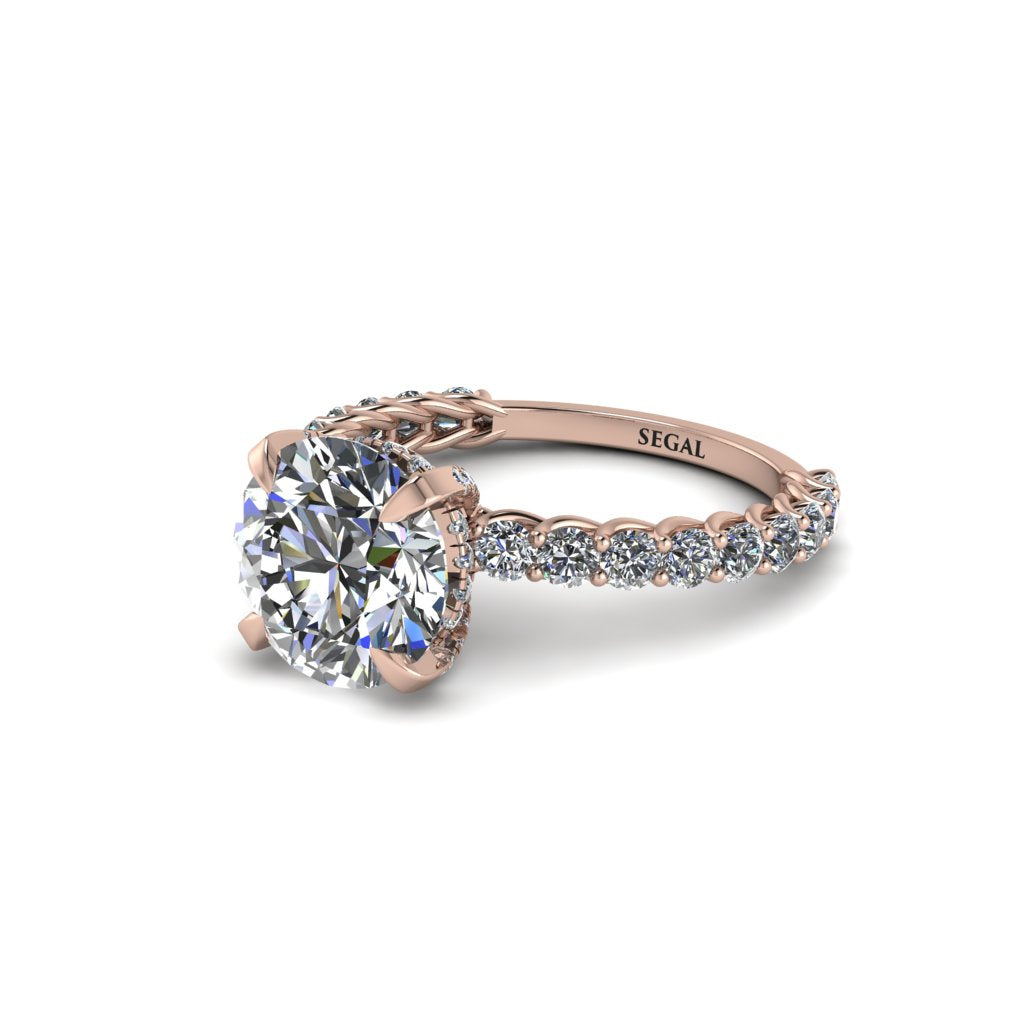 Diamond Twisted Band Halo Engagement Ring - Avianna No. 2
