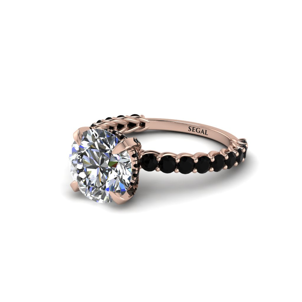 Diamond Twisted Band Halo Engagement Ring - Avianna No. 32