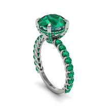Emerald Twisted Band Halo Engagement Ring - Avianna No. 21 image 1