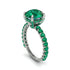 Emerald Twisted Band Halo Engagement Ring - Avianna No. 21