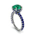Emerald Twisted Band Halo Engagement Ring - Avianna No. 66