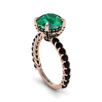 Emerald Twisted Band Halo Engagement Ring - Avianna No. 35 image 1