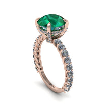 Emerald Twisted Band Halo Engagement Ring - Avianna No. 5 image 1