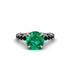 Emerald Twisted Band Halo Engagement Ring - Avianna No. 36