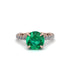 Emerald Twisted Band Halo Engagement Ring - Avianna No. 5
