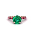 Emerald Twisted Band Halo Engagement Ring - Avianna No. 50