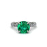 Emerald Twisted Band Halo Engagement Ring - Avianna No. 6