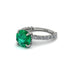 Emerald Twisted Band Halo Engagement Ring - Avianna No. 6