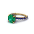 Emerald Twisted Band Halo Engagement Ring - Avianna No. 64