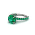 Emerald Twisted Band Halo Engagement Ring - Avianna No. 21