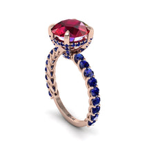 Ruby Twisted Band Halo Engagement Ring - Avianna No. 71 image 1