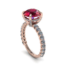 Ruby Twisted Band Halo Engagement Ring - Avianna No. 11 image 1