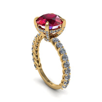 Ruby Twisted Band Halo Engagement Ring - Avianna No. 10 image 1