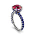 Ruby Twisted Band Halo Engagement Ring - Avianna No. 72