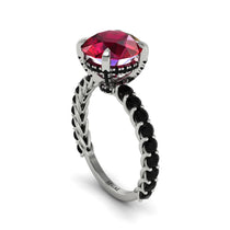 Ruby Twisted Band Halo Engagement Ring - Avianna No. 42 image 1