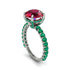 Ruby Twisted Band Halo Engagement Ring - Avianna No. 27