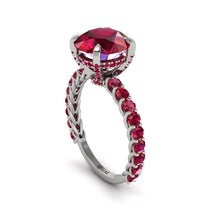 Ruby Twisted Band Halo Engagement Ring - Avianna No. 57 image 1