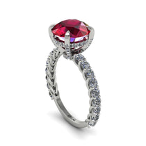 Ruby Twisted Band Halo Engagement Ring - Avianna No. 12 image 1