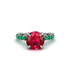 Ruby Twisted Band Halo Engagement Ring - Avianna No. 27